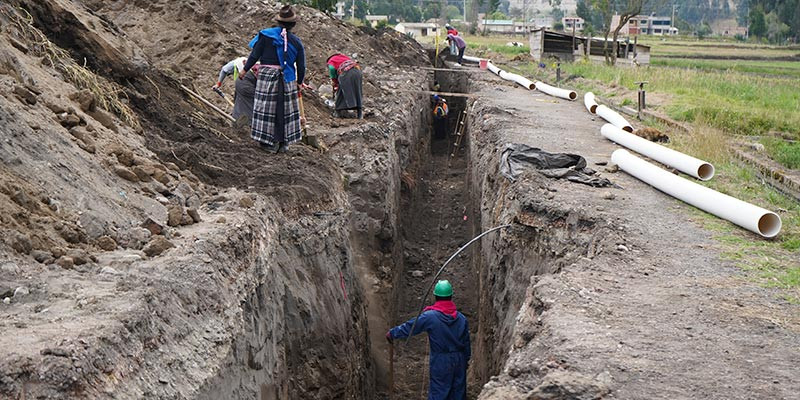 PROGRESO VISIBLE EN LA CONTRUCCIÓN DEL ALCANTARILLADO EN SANTA ANA DE MANCERO