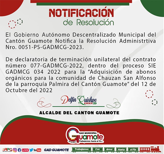 NOTIFICACION RESOLUCION NRO.0051 GADMCG 2023 portada