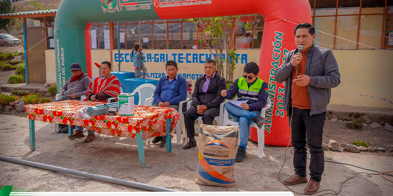 ENTREGA DE MATERIALES PARA EL MEJORAMIENTO DE SISTEMA DE AGUA POTABLE COMUNIDAD GALTE CACHIPATA 