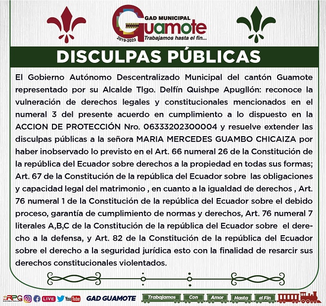 DISCULPAS PUBLICAS